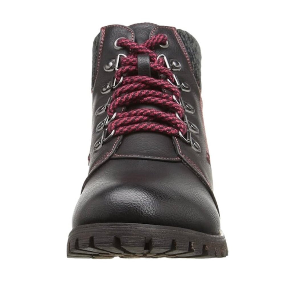 DIRTY LAUNDRY TREBLE Women's Cozy Lace-Up Hiker Booties Burnished Black Size 8 - Picture 4 of 9
